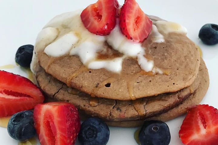 cacao and coconut pancakes